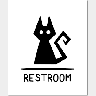 CAT RESTROOM - A Restroom Sign For Your Cat's Litter Box Posters and Art